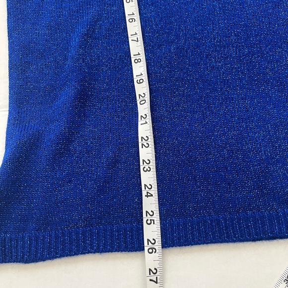 Womens Holiday Metallic Knit Tunic Sweater Size L Modest Top New Years Career - Picture 5 of 6